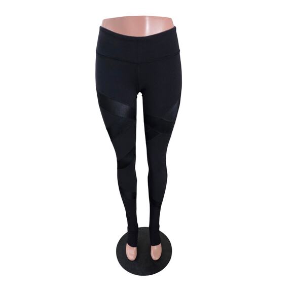 Lululemon Wunder Under Cire Wrap Yoga Stirrup Pants Women's Size 4 Black - Picture 2 of 15